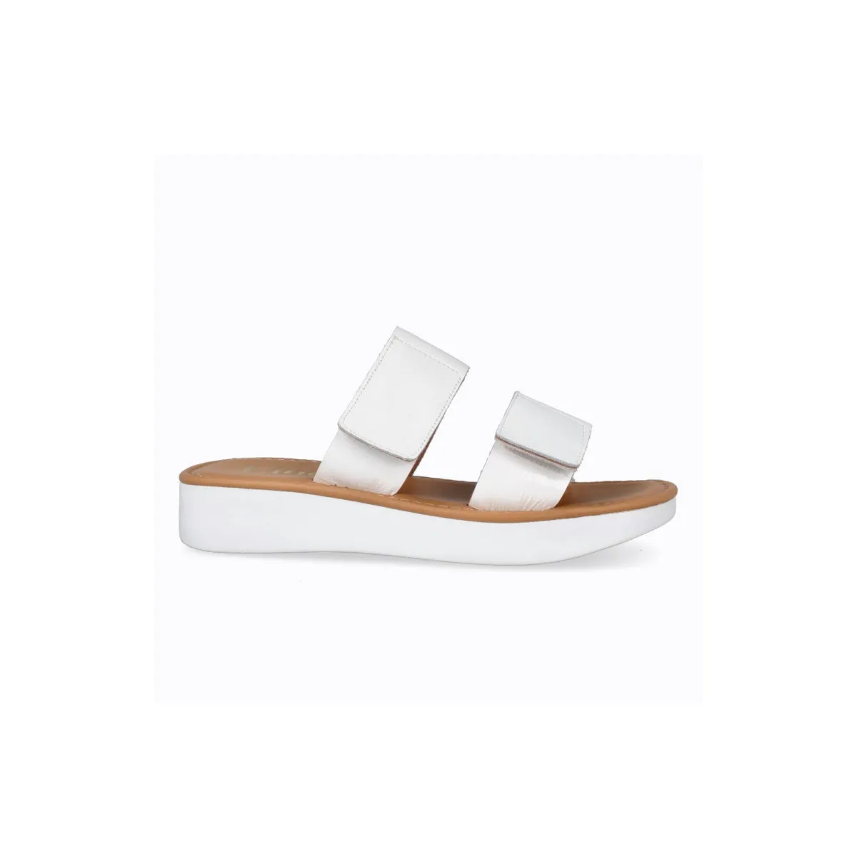 White Leather Platform Mules