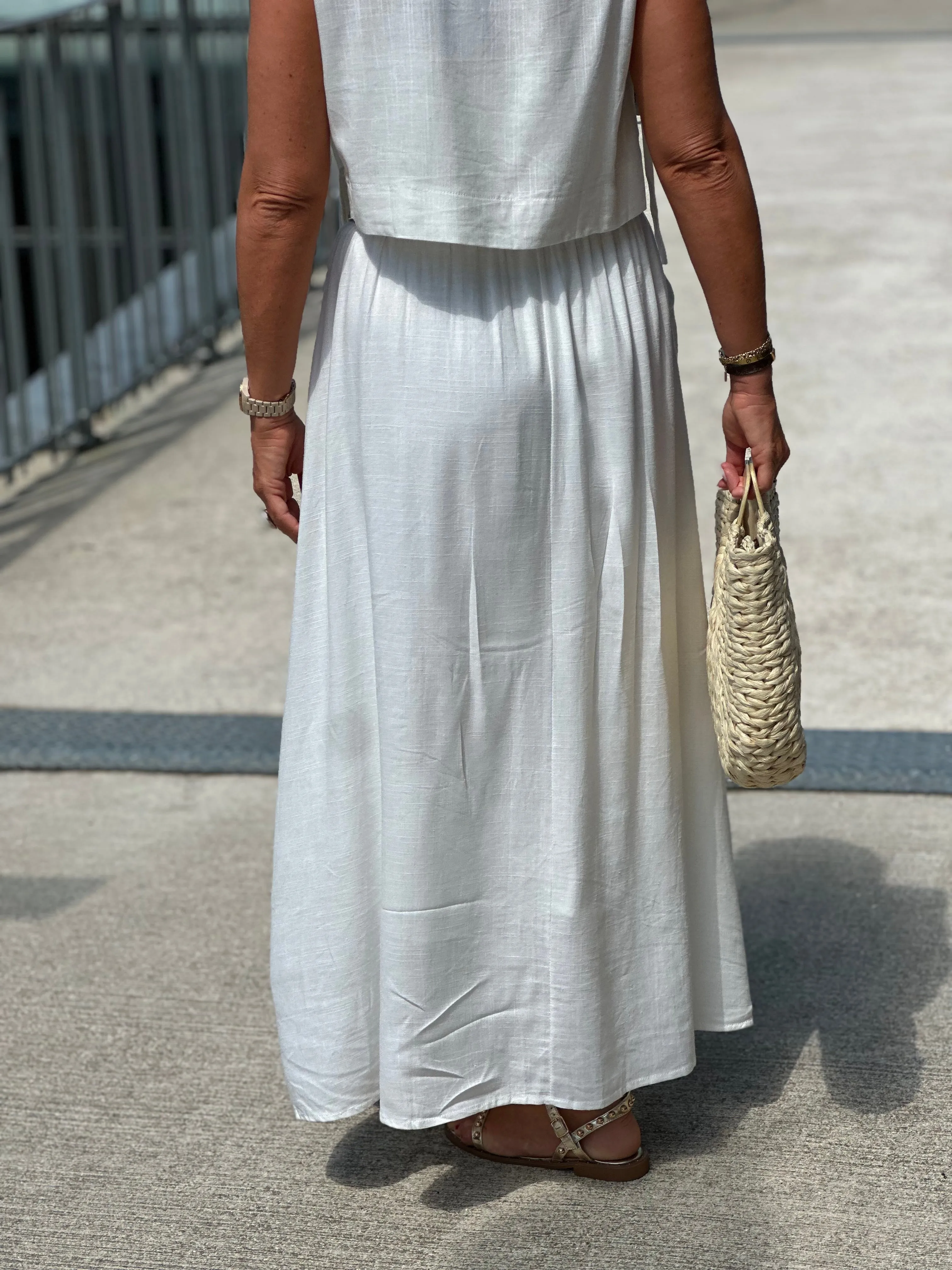 White Linen Mini Dress Lea