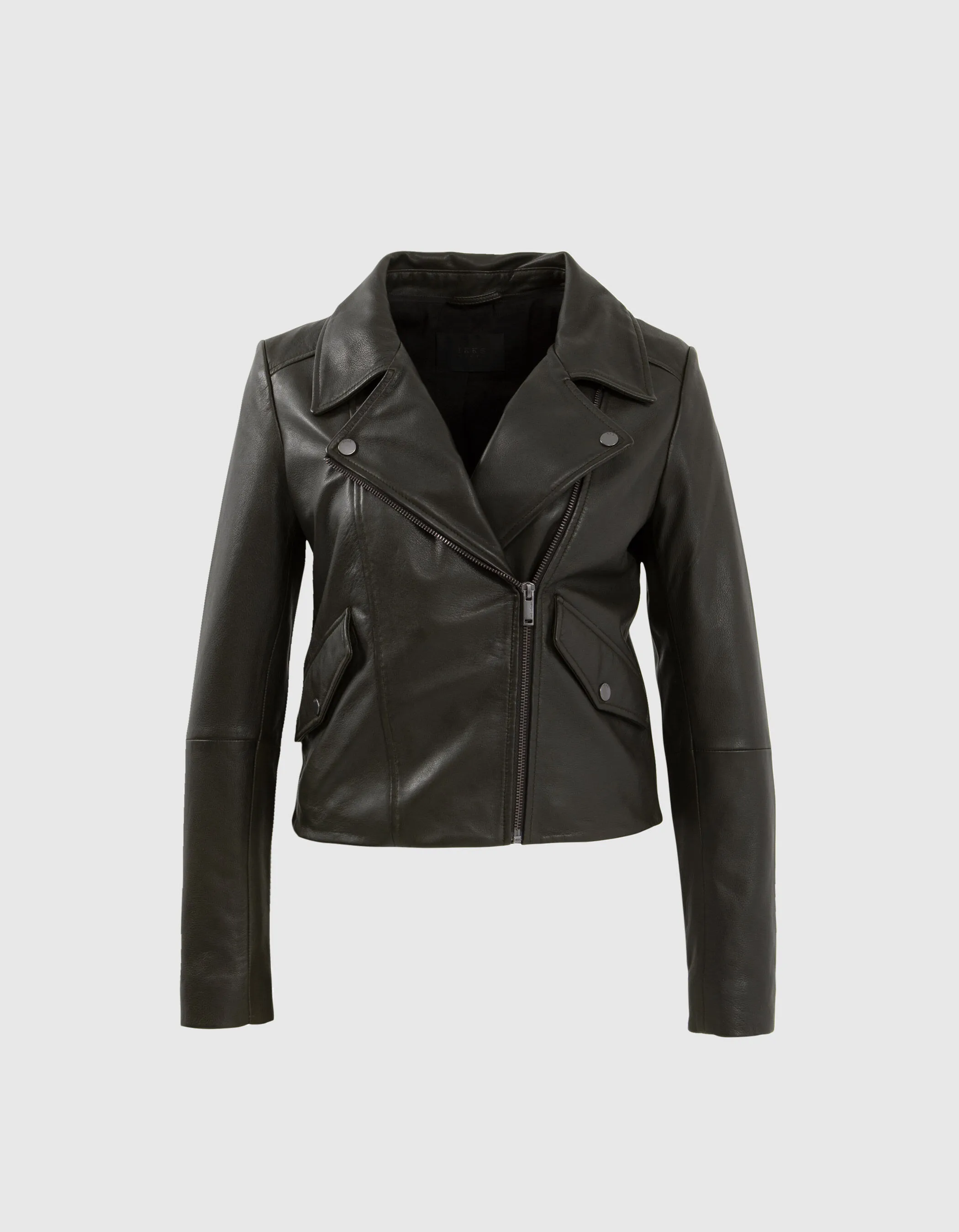 Women's Hooded Wakame Moto Leather Jacket