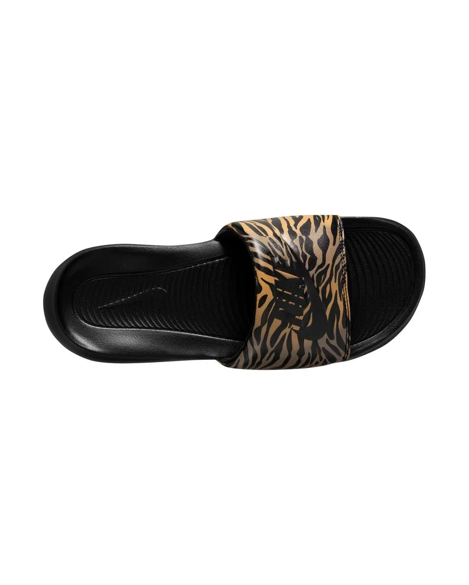 Women's Nike Victori One Slide Print Black Sandals.