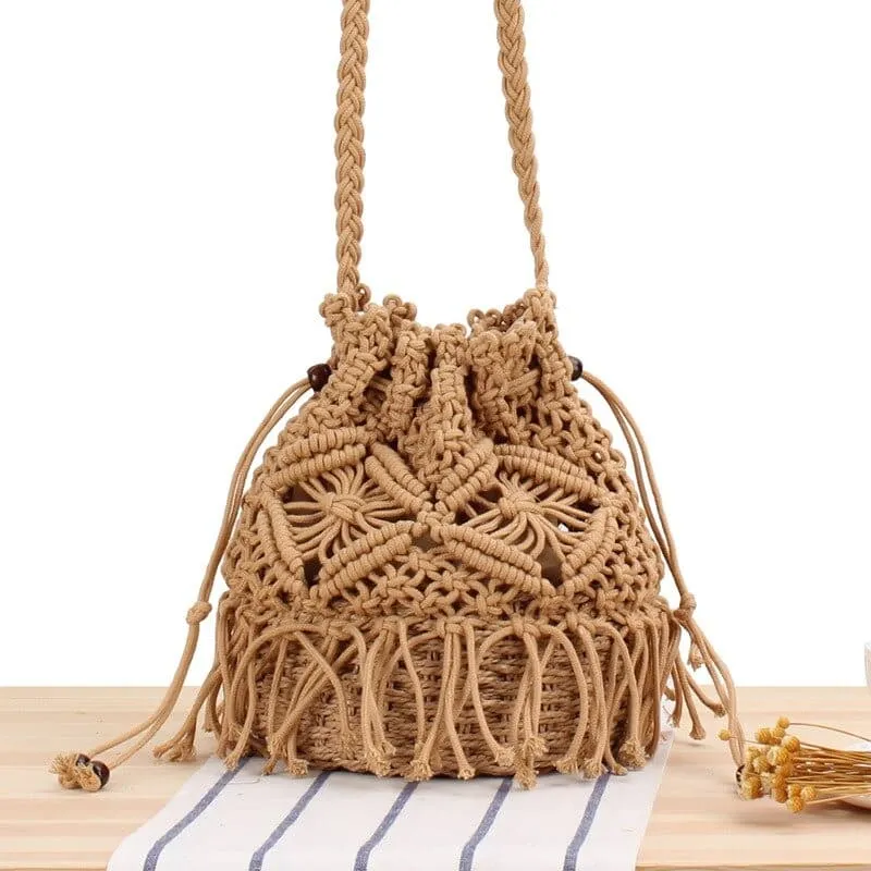 Woven Fringed Beach Bag