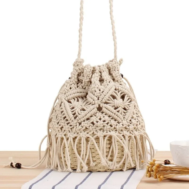 Woven Fringed Beach Bag