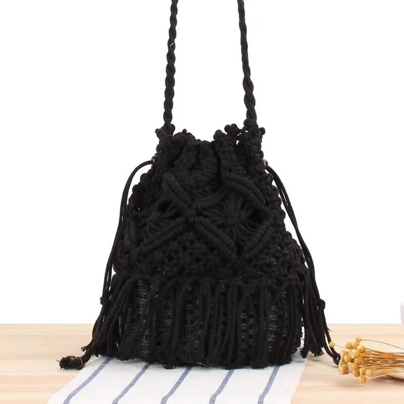 Woven Fringed Beach Bag