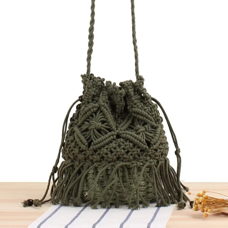 Woven Fringed Beach Bag