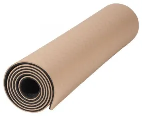 Yoga Pilates Mat in TPE - Double-Sided Bicolor - 180cm x 60cm x 0.6cm - Color: Brown